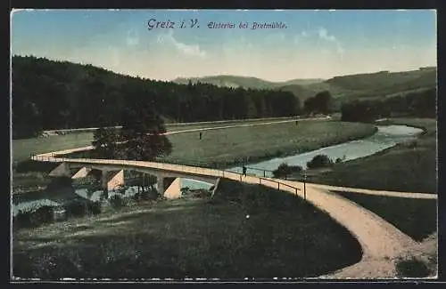 AK Greiz i. V., Elstertal mit Brücke