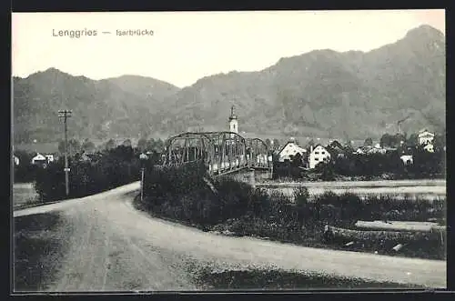 AK Lenggries, Partie an der Isarbrücke