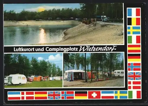 AK Wietzendorf /Soltau, Südsee-Camp, Luftbad und Campingplatz am See