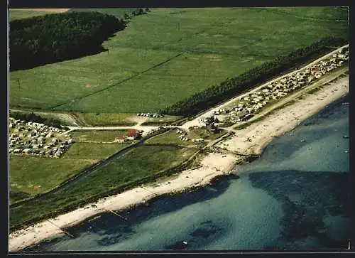AK Fischleger-Strand, Strand und Campingplatz vom Flugzeug aus