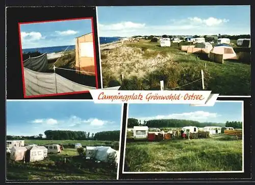 AK Krusendorf /Ostsee, Campingplatz Grönwohld mit Strand