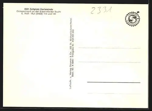 AK Karlsminde, Zeltplatz am Ostseestrand, E. Hoff