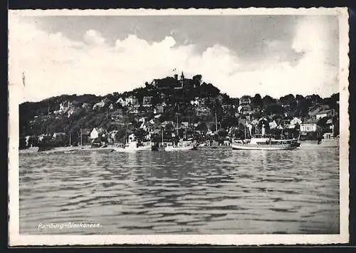 AK Hamburg-Blankenese, Boote am Hafen