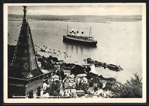 AK Hamburg-Blankenese, Blick vom Süllberg`s Turm