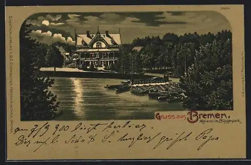 Mondschein-Lithographie Bremen, Meierei im Bürgerpark