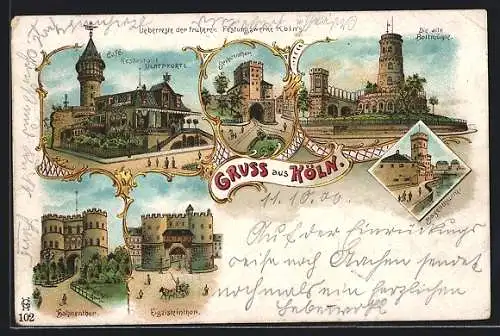 Lithographie Köln, Ueberreste der früheren Festungswerke Köln`s