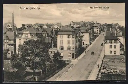 AK Ludwigsburg / W., Franzosenstrasse aus der Vogelschau