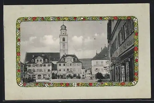 AK Mergentheim, Goldschmied K. Stahl und Apotheke A. Merz am Markt