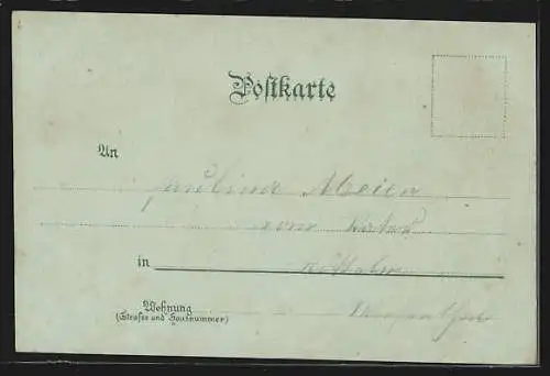 Mondschein-Lithographie Feldberg / Schwarzwald, Feldbergsee und Bismarckdenkmal