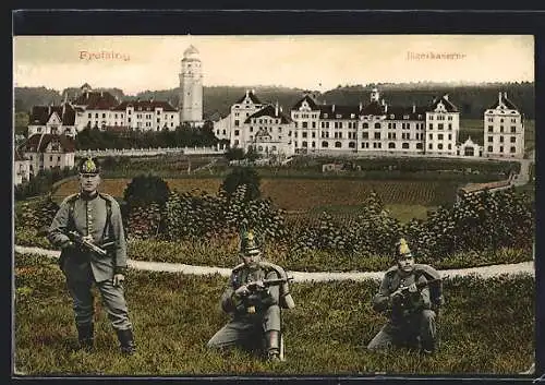 AK Freising, Soldaten in Uniform vor der Jägerkaserne