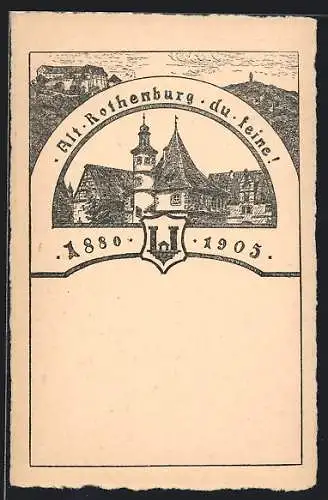 AK Rothenburg / Tauber, Gesamtansicht von 1880 u. 1905