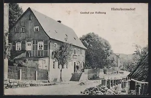 AK Hinterhermsdorf, Gasthof zur Hoffnung