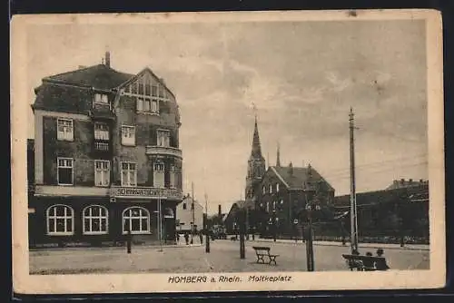 AK Homberg a. Rhein, Gasthaus Schankwirtschaft am Moltkeplatz