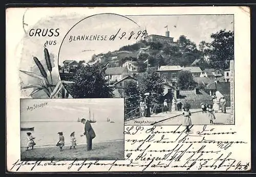 AK Hamburg-Blankenese, auf der Hauptstrasse, Kinder am Strande