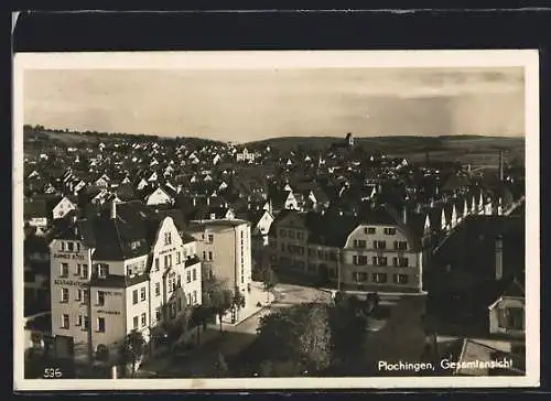 AK Plochingen, Bahnhof-Restaurant und Hotel Fritz, Gesamtansicht