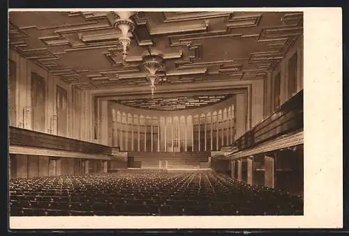 AK Mülheim / Ruhr, Stadthalle, Festsaal, Parkett und Seitenbalkon