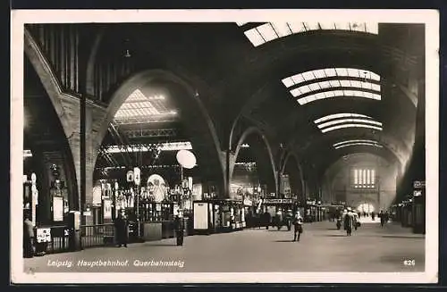 AK Leipzig, Querbahnsteig im Hauptbahnhof