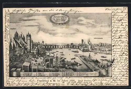 Künstler-AK Frankfurt a. M., Stadt im Jahr 1646 nach Merian