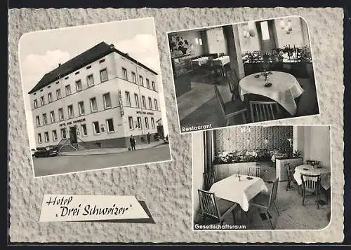 AK Neuwied /Rhein, Hotel Drei Schweizer, Inh. Anny Waiser, Schlossstrasse 52