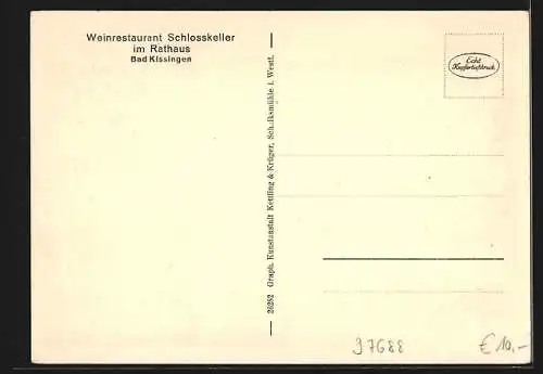 AK Bad Kissingen, Weinrestaurant Schlosskeller im Rathaus
