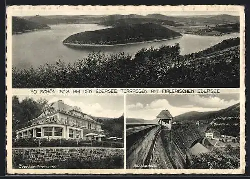 AK Edersee, Hotel und Café Terrassen am Edersee, Bes. Dietrich Storm