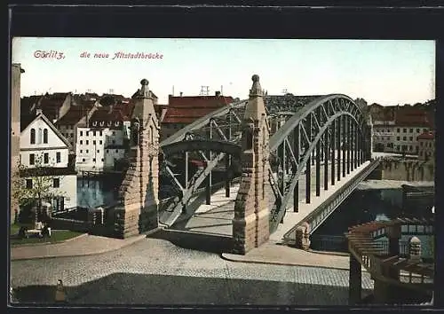 AK Görlitz, Partie an der neuen Altstadtbrücke