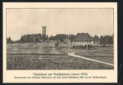 AK Onstmettingen, Aussichtsturm u. Nägelhaus, Baustein