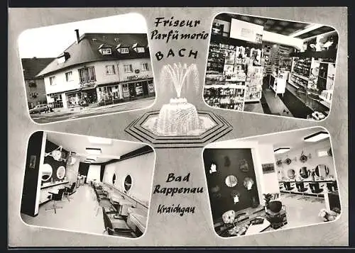 AK Bad Rappenau /Kraichgau, Friseur-Parfümerie Bach, mit Innenansichten