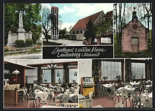 AK Laudenberg, Gasthaus Zum Wilden Mann, Kirche, Ehrenmal