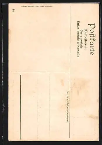 Künstler-AK K. Mutter: Karlsruhe, Schloss, Ruderboot