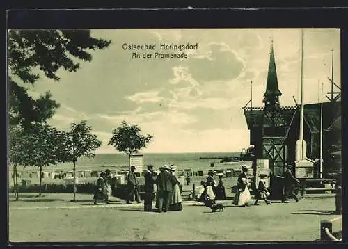 AK Heringsdorf, Ostseebad, An der Promenade