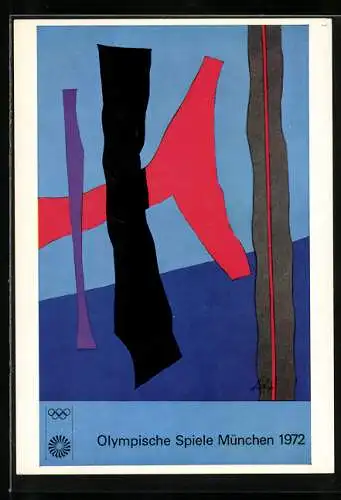 Künstler-AK München, Olympische Spiele 1972, Poster in abstrakter Kunst von Fritz Winter