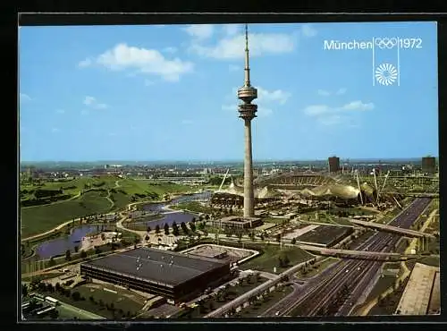 AK München, Olympiade 1972, Blick auf den Olympiapark