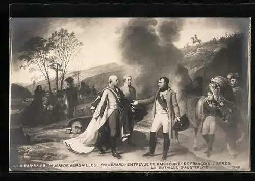 AK Entrevue de Napoleon et de Francois II., Apres la Bataille d`Austerlitz