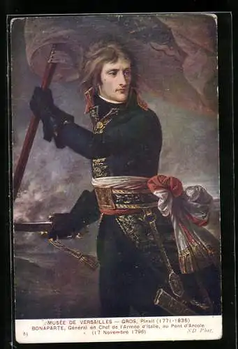 AK Napoleon Bonaparte in der Schlacht von Pont d`Arcole