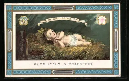 Künstler-AK Puer Jesus in Praesepio