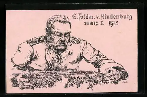 Künstler-AK Paul von Hindenburg, der Herr des Schlachtfeldes