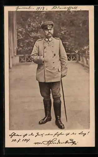 AK Paul von Hindenburg als General-Feldmarschall und Chef des Generalstabes des Feldheeres, 1917