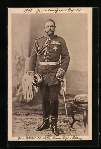 AK Coblenz, Paul von Hindenburg als Generalmajor und Chef des Generalstabes des VIII. Armee-Corps in Coblenz 1897