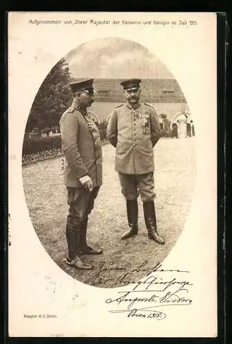 AK Paul von Hindenburg, Aufgenommen von Ihrer Majestät der Kaiserin und Königin im Juli 1915