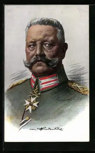 AK Paul von Hindenburg schaut finster drein