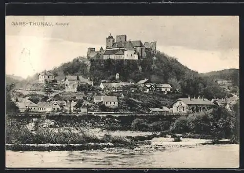 AK Gars-Thunau /Kamptal, Ortsansicht vom Wasser aus