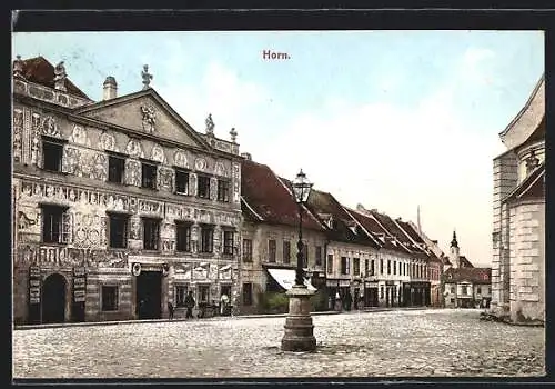 AK Horn, Strassenlaterne im Stadtzentrum