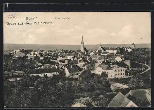 AK Horn /Waldviertel, Totalansicht mit Blick in die Ferne