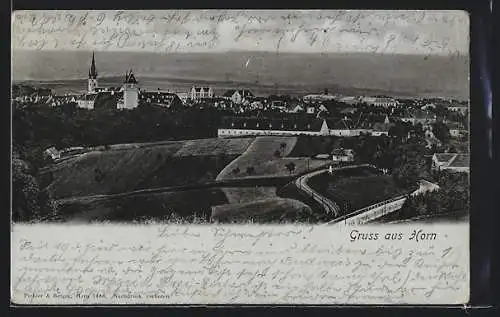 AK Horn, Fernblick auf die Stadt mit Schloss