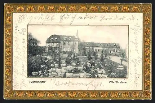 Präge-AK Burgdorf / Hannover, Villa Wundram mit Garten