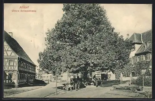 AK Alfdorf, Fachwerkhaus in der unteren Schlossstrasse