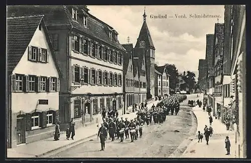 AK Gmünd, Schuhmacher und Richard Lehmanns Kupferschmiede in der Vord. Schmidstrasse