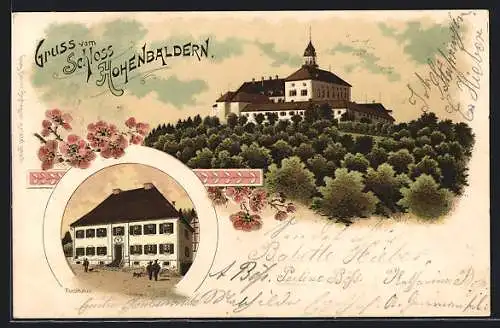 Lithographie Hohenbaldern, Forsthaus, Schloss Hohenbaldern