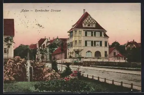 AK Aalen, Rombacher Strasse mit Springbrunnen